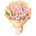 Букет из 35 нежно розовых тюльпанов